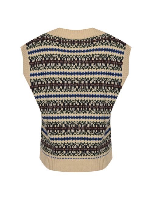 Gilet Fleres in jacquard di alpaca e lana Ecrù WEEKEND MAX MARA | 2525356022600026